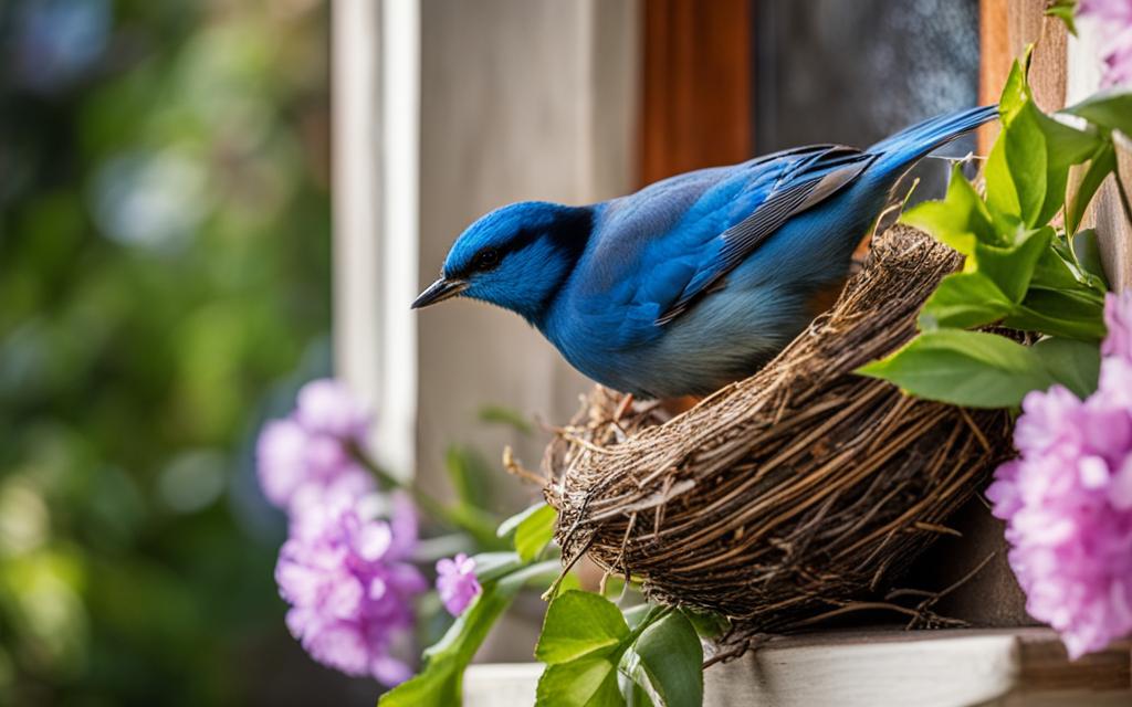 spiritual meaning of bird nest at front door